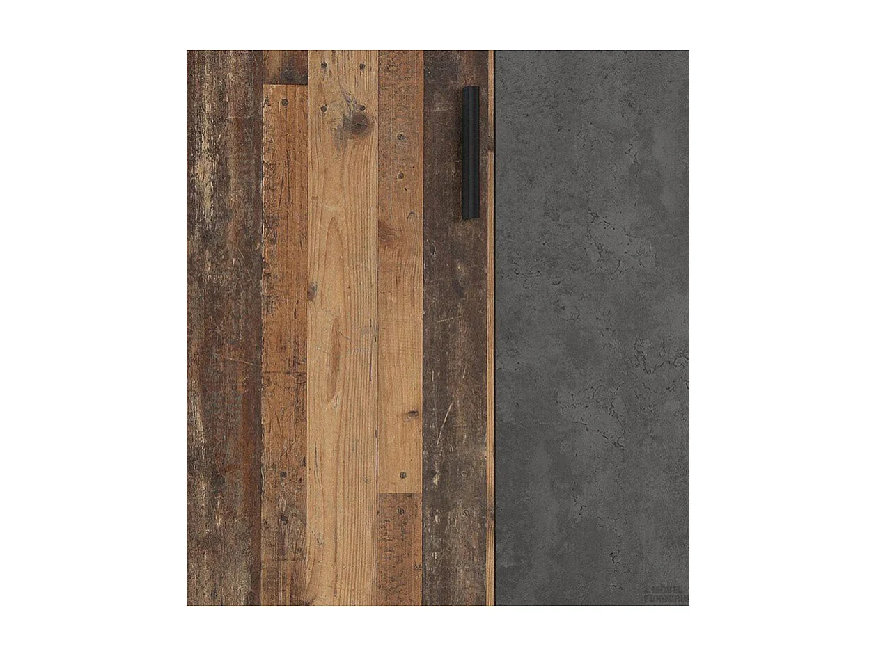 Armoire à chaussures 2 portes 5 tablettes décor bois vintage - AMELIE