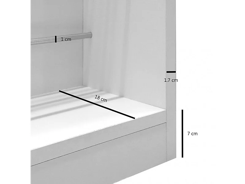 Meuble à chaussures blanc avec miroir pour 12 paires - DINO