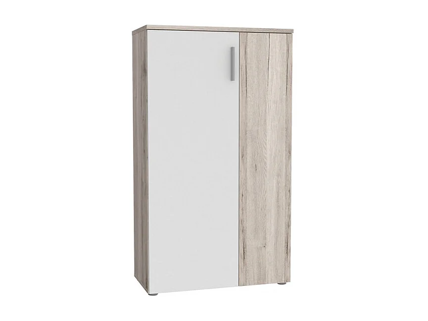 Armoire à chaussures 2 portes 5 tablettes décor bois vieilli - AMELIE