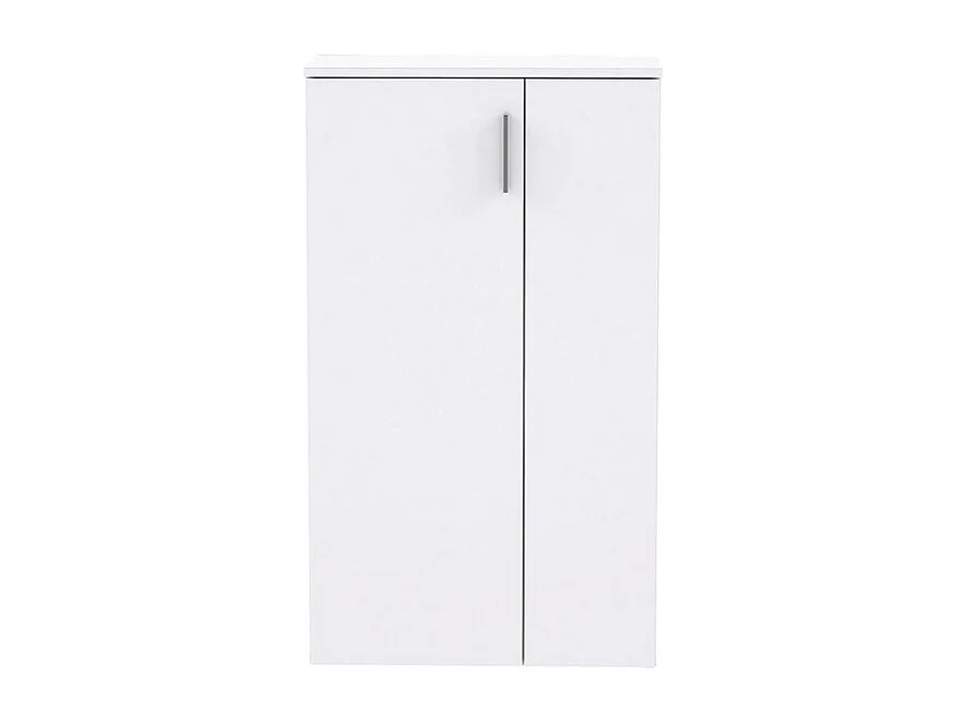Armoire à chaussures 2 portes 5 tablettes blanc - AMELIE