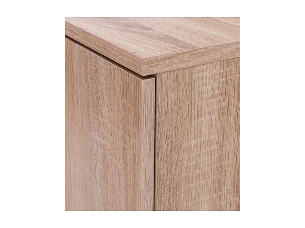 Armoire à chaussures 2 portes 5 tablettes décor bois clair - AMELIE