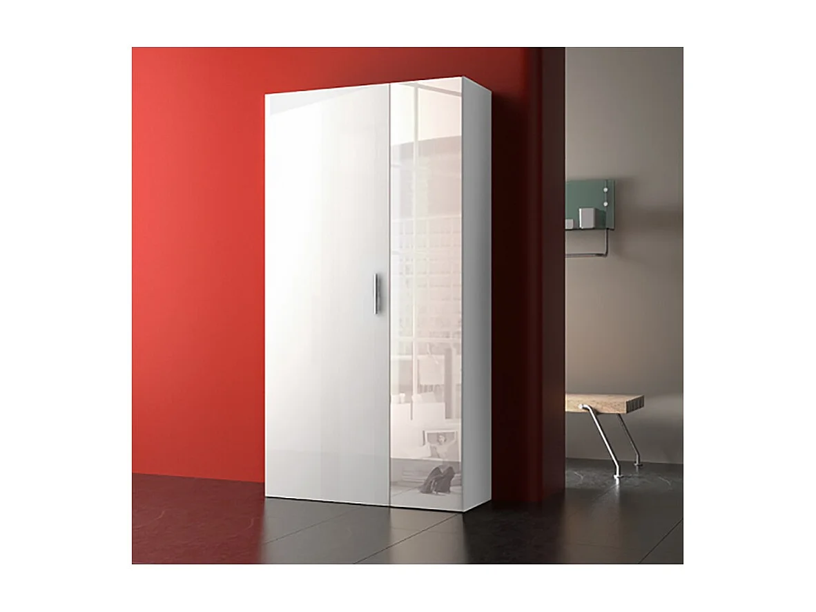 Meuble à chaussures blanc 28 rangements avec miroir - SAM