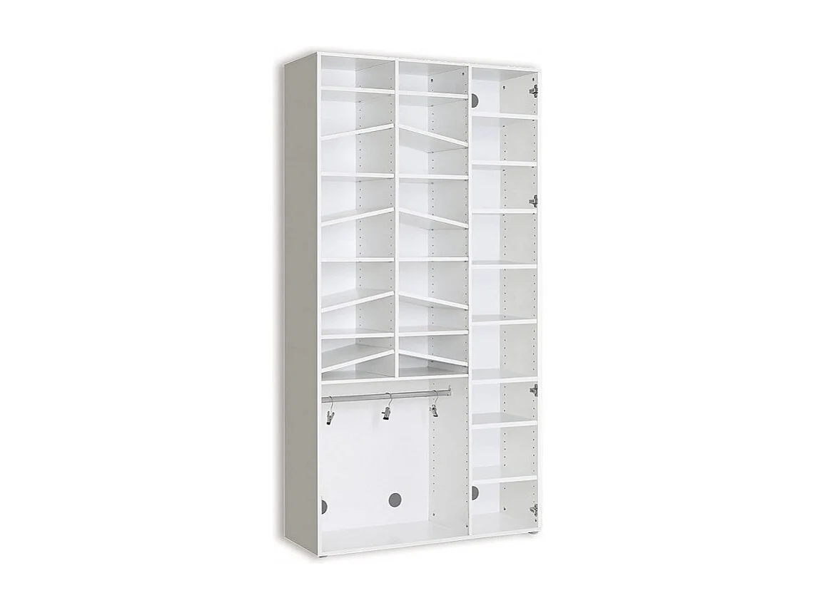 Meuble à chaussures blanc 28 rangements avec miroir - SAM