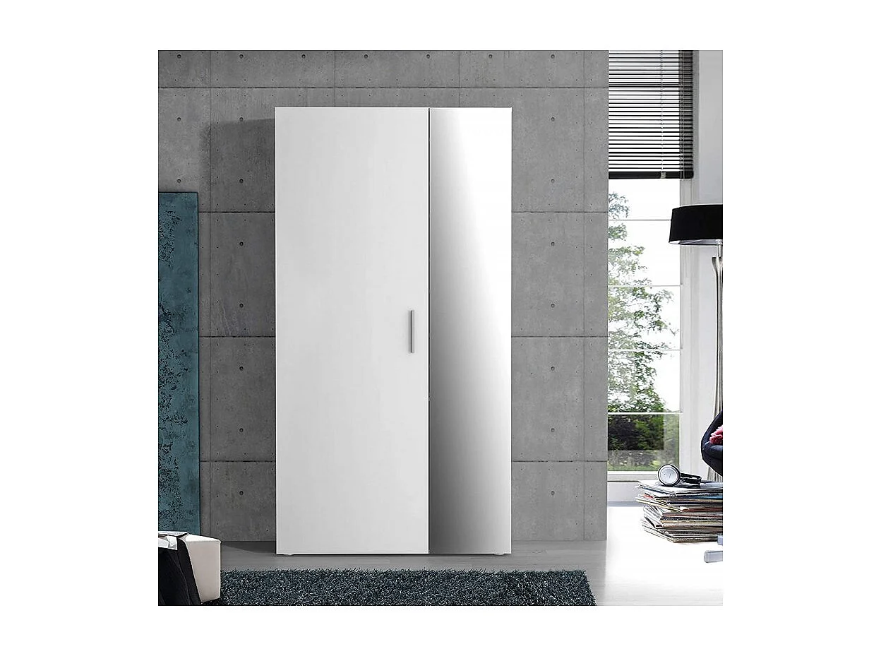 Meuble à chaussures blanc 28 rangements avec miroir - SAM