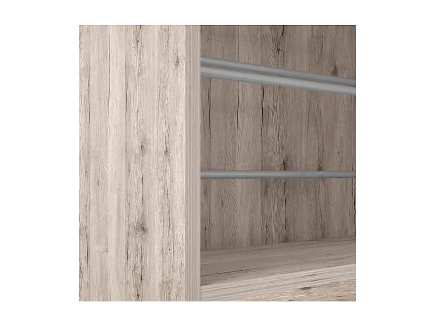 Meuble à chaussures avec miroir pour 12 paires décor chêne - DINO