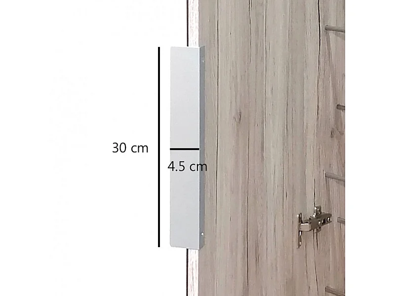 Meuble à chaussures avec miroir pour 12 paires décor chêne - DINO