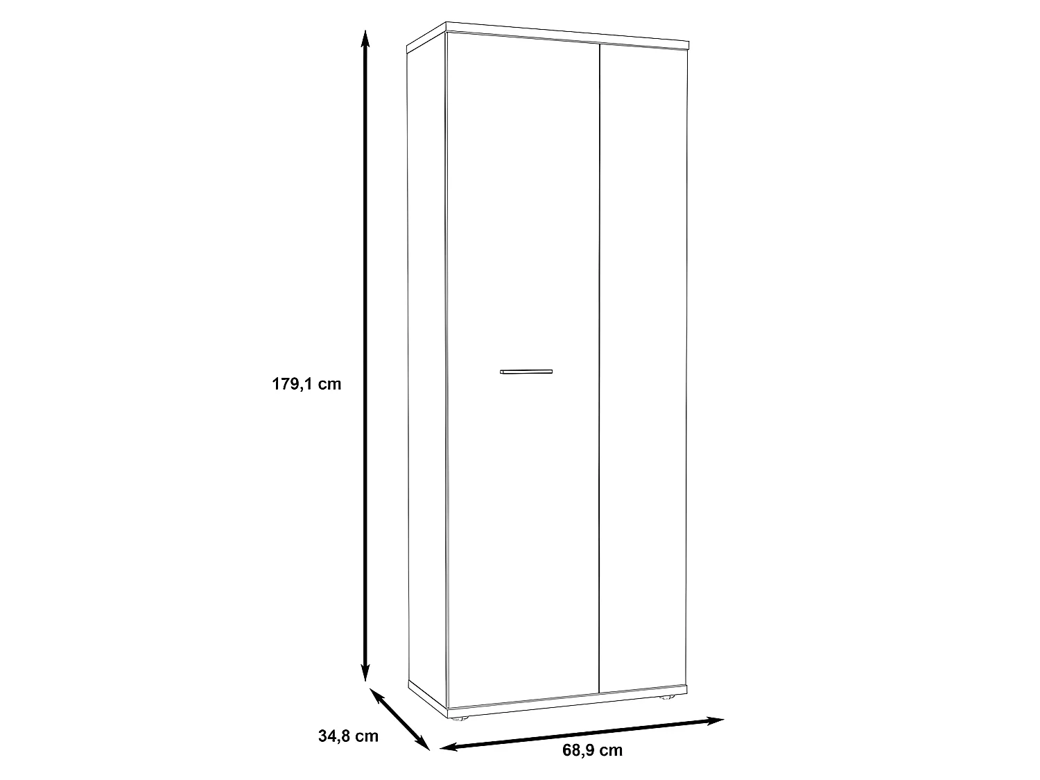 Meuble à chaussure 2 portes blanc décor chêne clair - CLASS