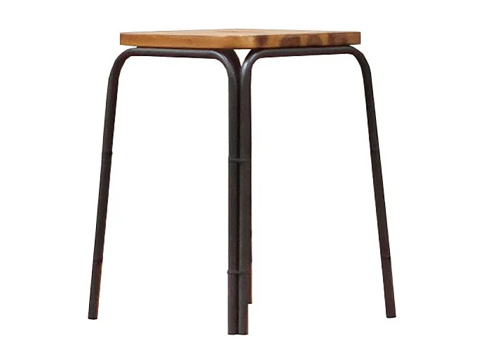 Lot 2 tabourets 45 cm bois d'acacia et métal - WORKSHOP