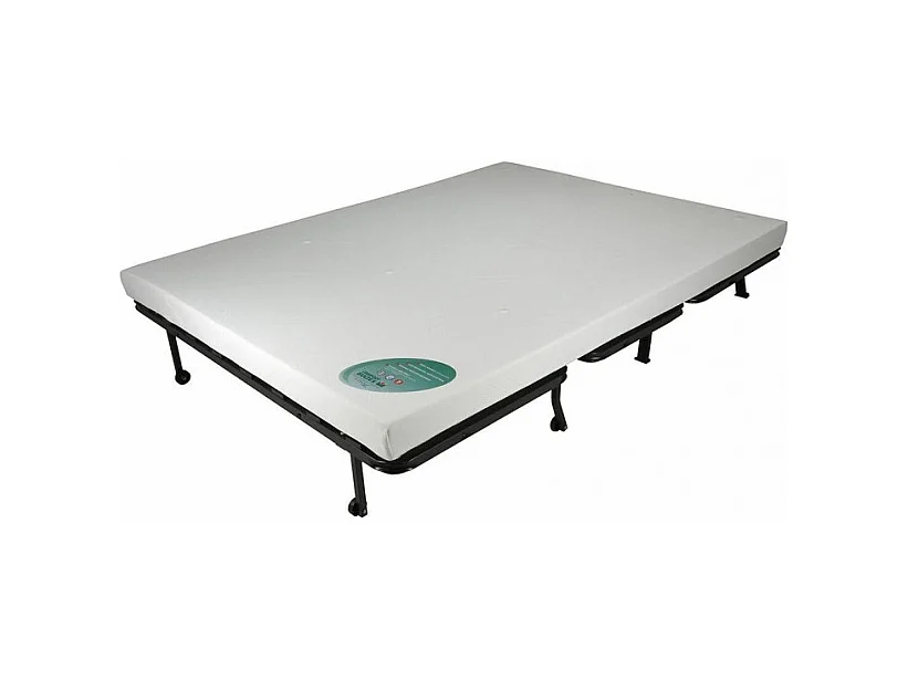 Banquette lit BZ 140x190 cm en tissu gris matelas 12 cm – BUZZY