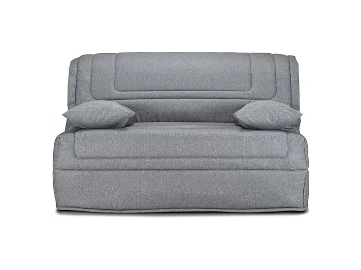 Banquette lit BZ 140x190 cm en tissu gris matelas 12 cm – BUZZY