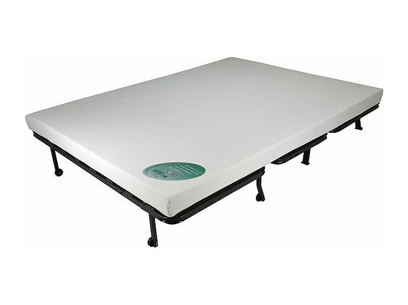 Banquette lit BZ 140x190 cm en tissu gris matelas 12 cm – BUZZY