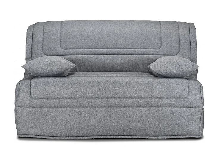 Banquette lit BZ 140x190 cm en tissu gris matelas 12 cm – BUZZY