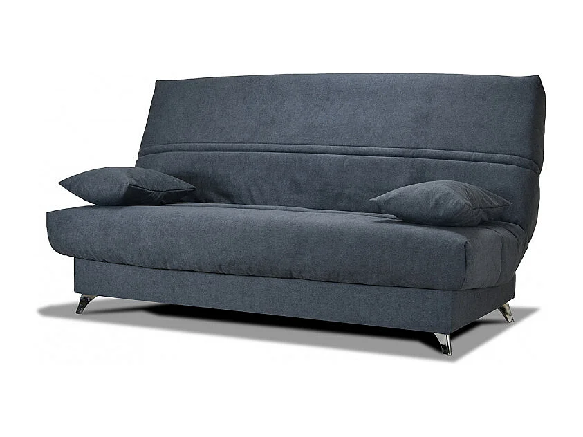 Clic clac 130x190 cm en tissu gris foncé et matelas 14 cm - HAROLD