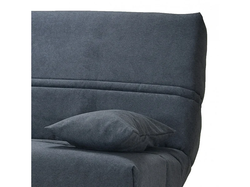 Clic clac 130x190 cm en tissu gris foncé et matelas 14 cm - HAROLD