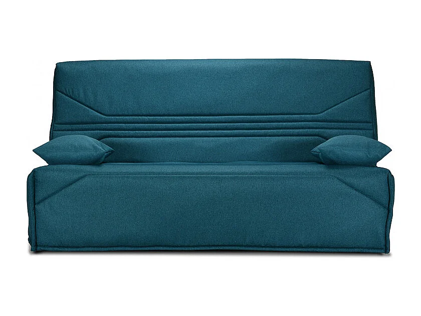 Clic clac 130x190 cm en tissu bleu et matelas Bultex® 14 cm - TEODORE