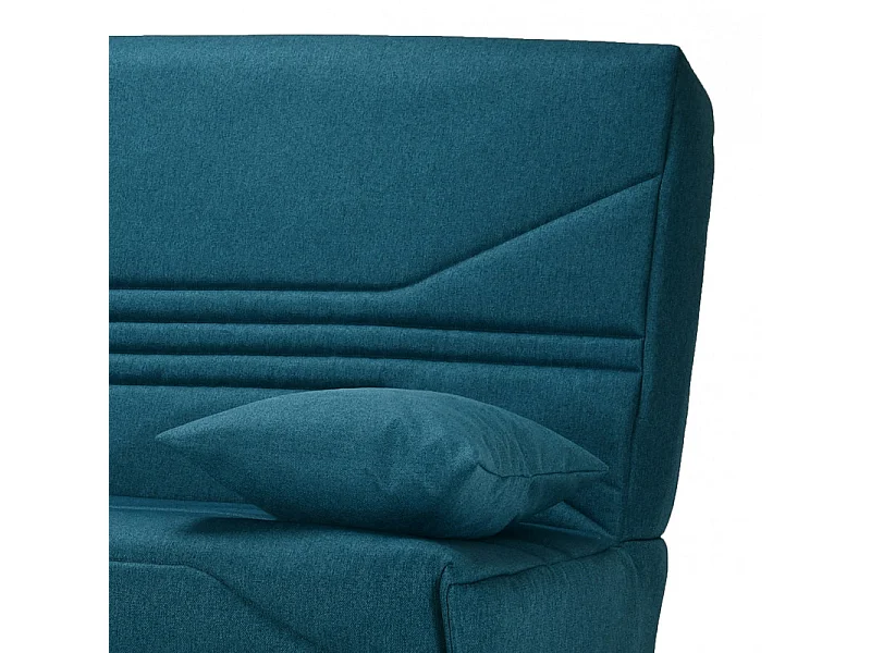 Clic clac 130x190 cm en tissu bleu et matelas Bultex® 14 cm - TEODORE