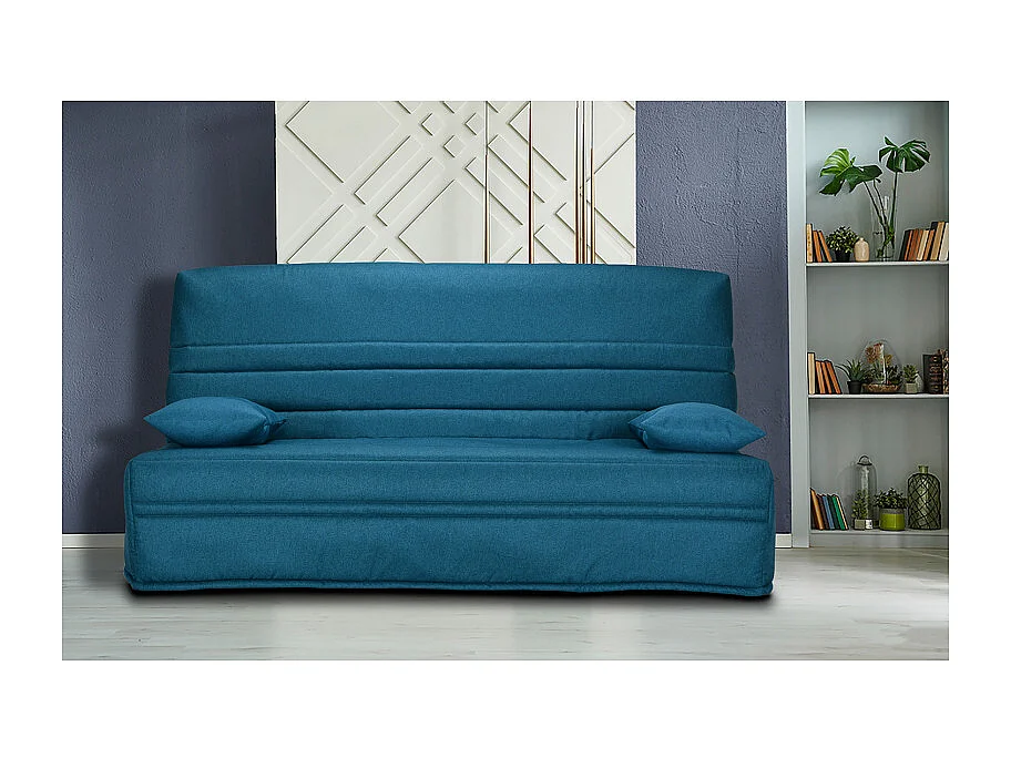 Clic clac 130x190 cm en tissu bleu canard et matelas 13 cm - EBRO