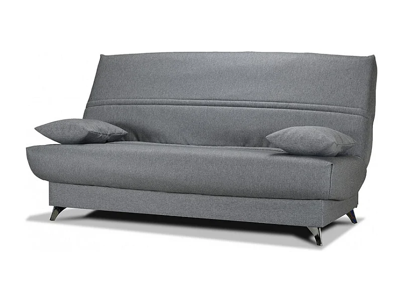 Clic clac 130x190 cm en tissu gris et matelas Bultex® 14 cm - HAROLD