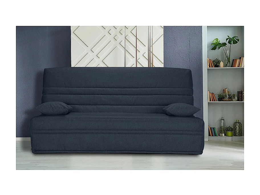 Clic clac 130x190 cm en tissu gris anthracite et matelas 13 cm - EBRO