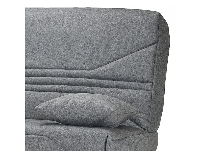 Clic clac 130x190 cm en tissu gris et matelas Bultex®14 cm - TEODORE