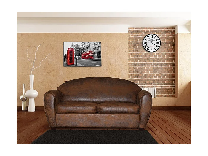 Canapé Convertible 3 places Marron Aspect Vieilli - CUBA