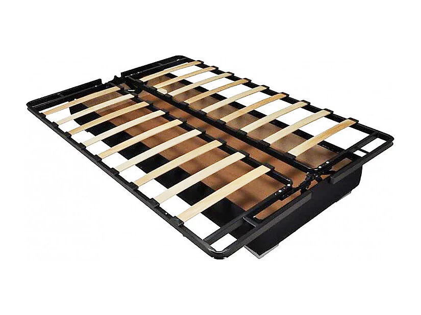 Clic clac 130x190 cm en tissu gris chiné et matelas 13 cm - EBRO