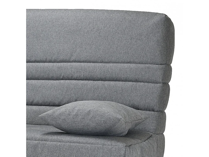 Clic clac 130x190 cm en tissu gris chiné et matelas 13 cm - EBRO