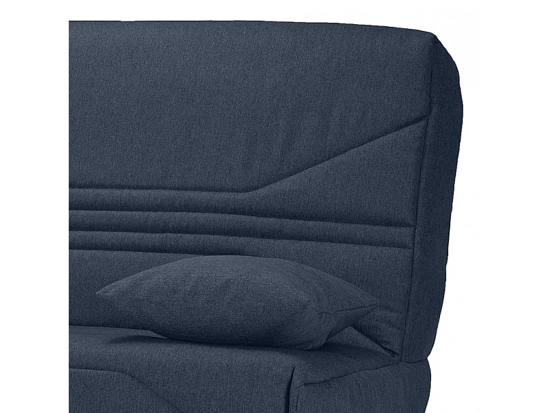 Clic clac 130x190 cm en tissu gris foncé et matelas 14 cm - TEODORE