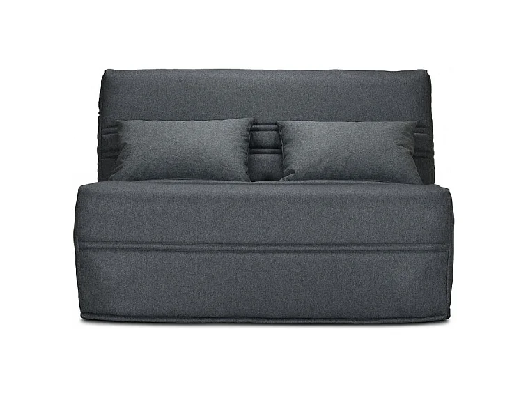 Banquette lit BZ 140x200 cm gris anthracite matelas 15 cm - ANATOLE