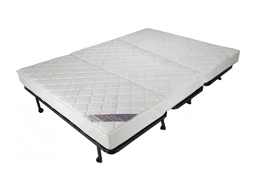 Banquette lit BZ 140x200 cm gris anthracite matelas 15 cm - ANATOLE