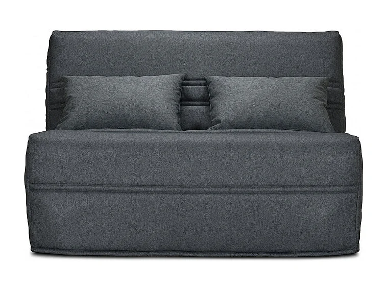 Banquette lit BZ 140x200 cm gris anthracite matelas 15 cm - ANATOLE