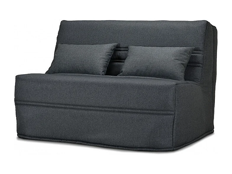 Banquette lit BZ 140x200 cm gris anthracite matelas 15 cm - ANATOLE