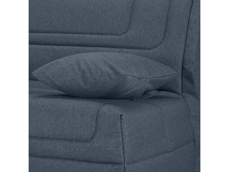 Banquette lit BZ 140x190 cm tissu gris foncé et matelas 12 cm – BUZZY