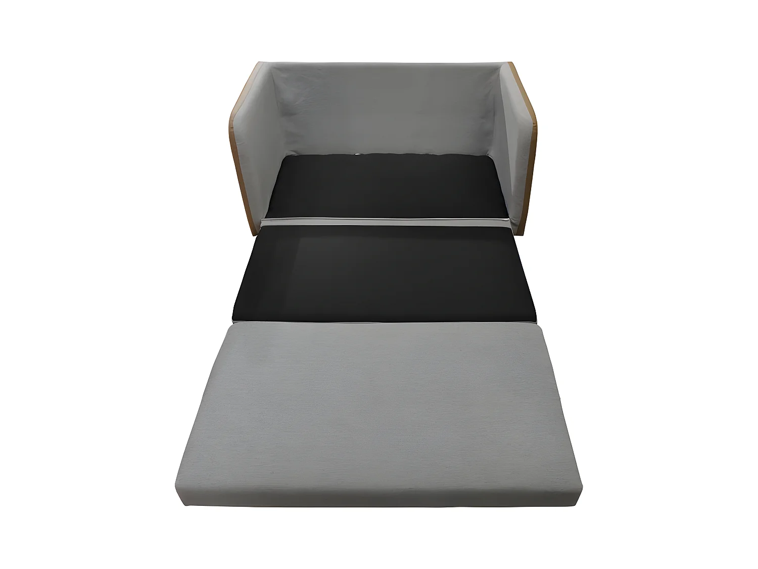 Canapé déplimousse convertible 120x190cm en tissu gris - ENZIO