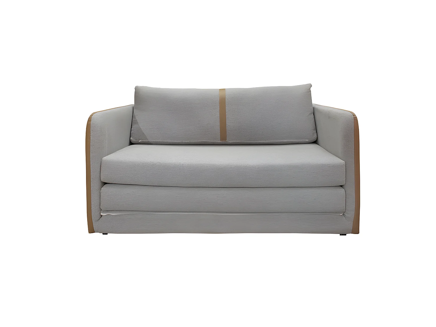 Canapé déplimousse convertible 120x190cm en tissu gris - ENZIO