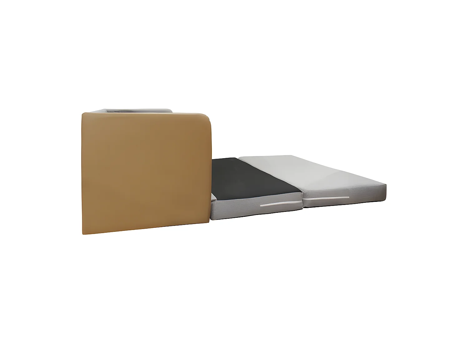 Canapé déplimousse convertible 120x190cm en tissu gris - ENZIO