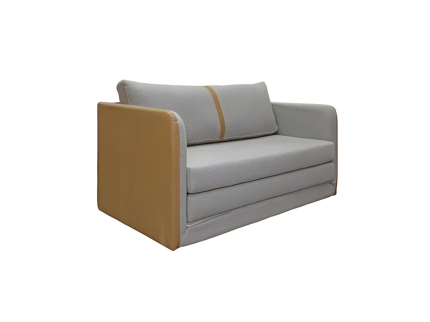 Canapé déplimousse convertible 120x190cm en tissu gris - ENZIO