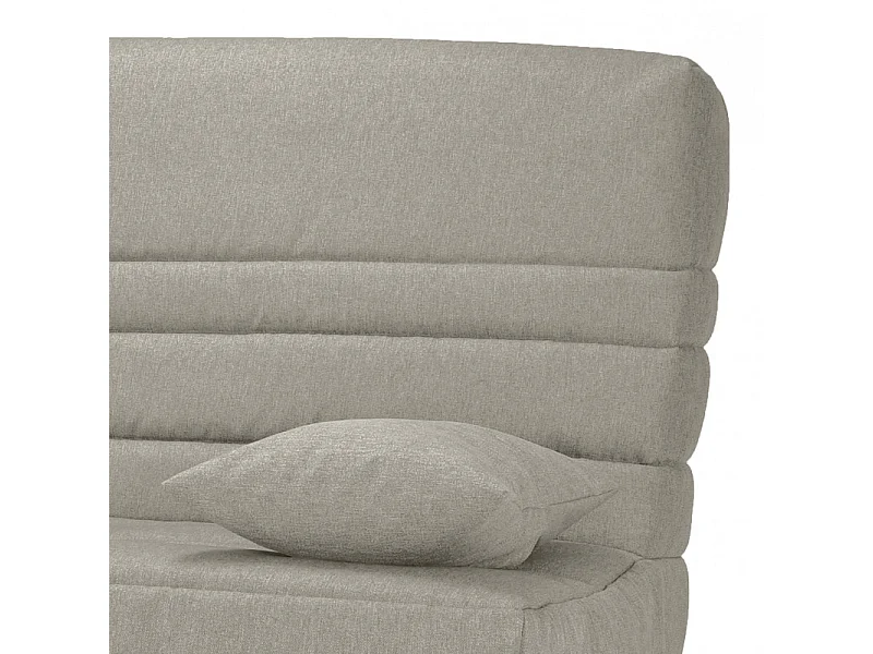 Clic clac 130x190 cm en tissu gris clair et matelas 13 cm - EBRO