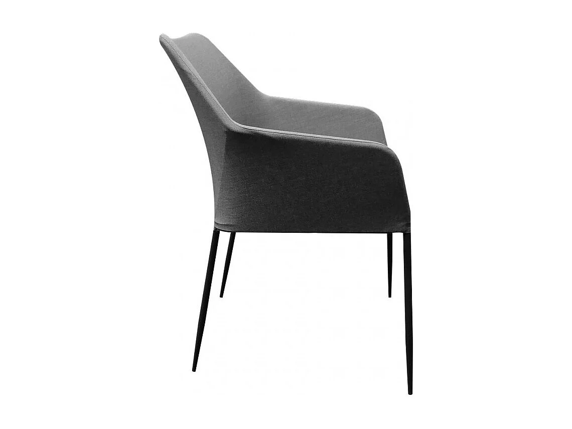 Lot de 2 chaises de jardin en aluminium et tissu gris - PACIFIC