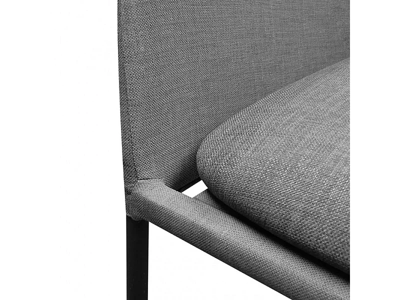 Lot de 2 chaises de jardin en aluminium et tissu gris - PACIFIC