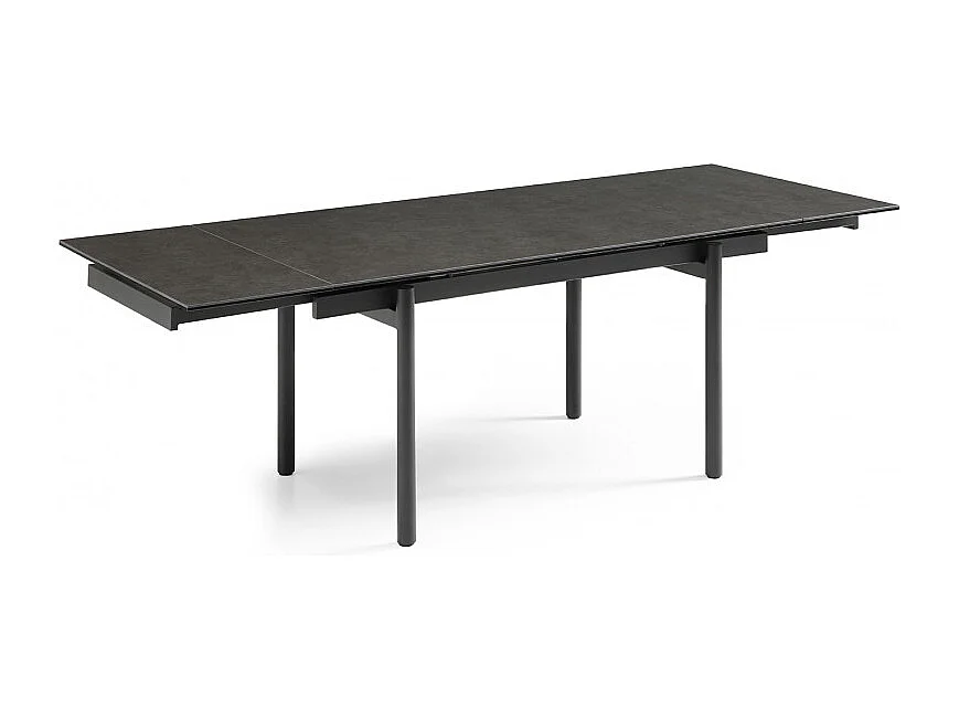 Table extensible 160/240 cm céramique gris foncé pieds droits - UTAH 09