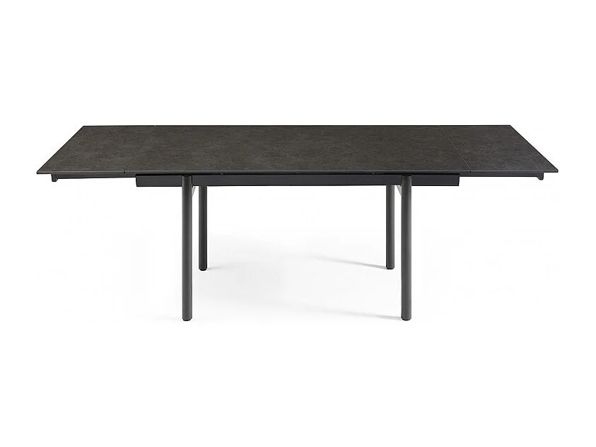 Table extensible 160/240 cm céramique gris foncé pieds droits - UTAH 09