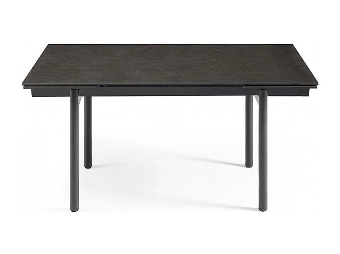 Table extensible 160/240 cm céramique gris foncé pieds droits - UTAH 09