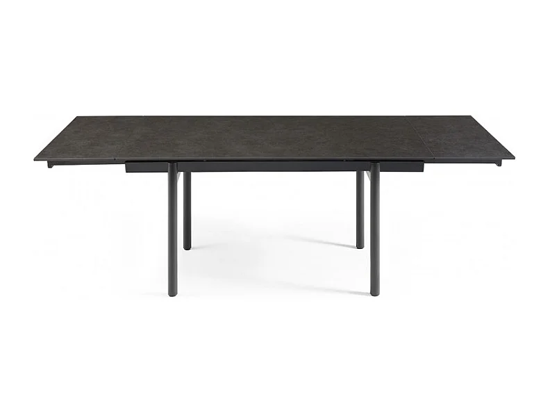 Table extensible 160/240 cm céramique gris foncé pieds droits - UTAH 09