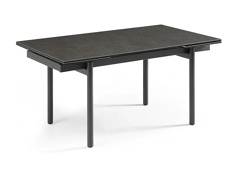 Table extensible 160/240 cm céramique gris foncé pieds droits - UTAH 09