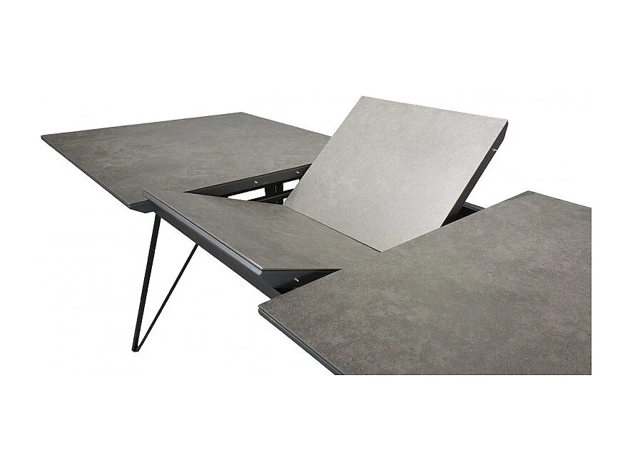 Table extensible 180 à 230 cm gris anthracite en céramique - ONYX