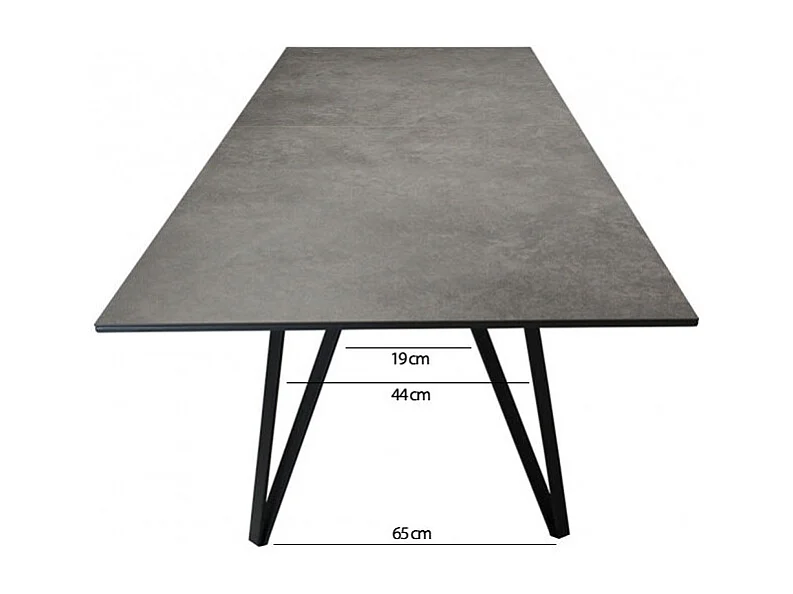 Table extensible 180 à 230 cm gris anthracite en céramique - ONYX