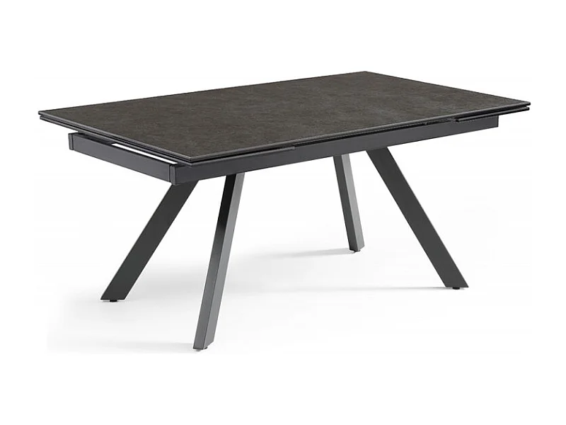Table extensible 160/240 cm céramique gris foncé pieds inclinés - UTAH 08