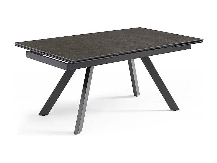 Table extensible 160/240 cm céramique gris foncé pieds inclinés - UTAH 08