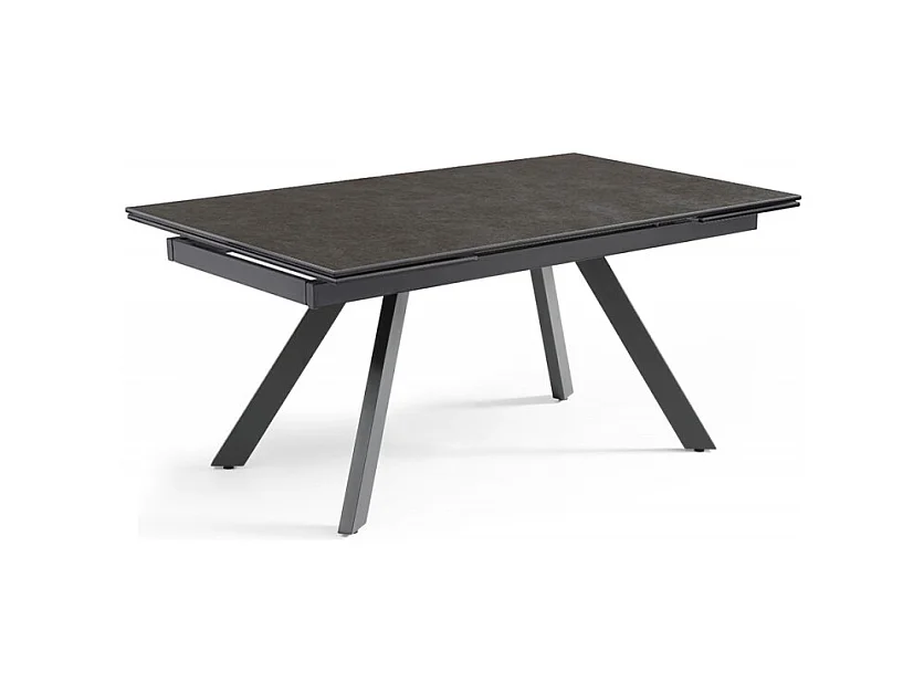 Table extensible 160/240 cm céramique gris foncé pieds inclinés - UTAH 08